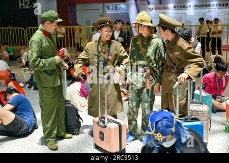 SHANGHAI, CHINA - 13. Juli 2023 - Anime-Fans besuchen CCG EXPO 2023 in Shanghai, China, 13. Juli 2023. Die 18. China International Animation und Spiele E Stockfoto