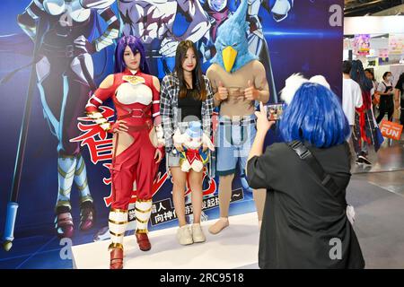SHANGHAI, CHINA - 13. Juli 2023 - Anime-Fans besuchen CCG EXPO 2023 in Shanghai, China, 13. Juli 2023. Die 18. China International Animation und Spiele E Stockfoto