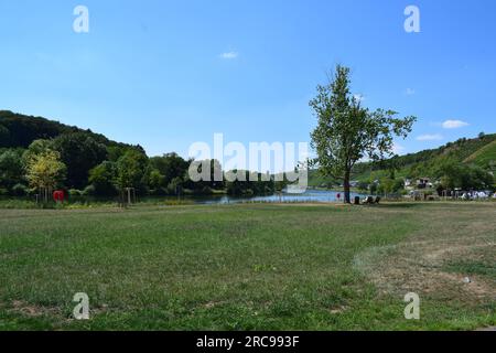 Moselküste in Ehnen, Luxemburg Stockfoto