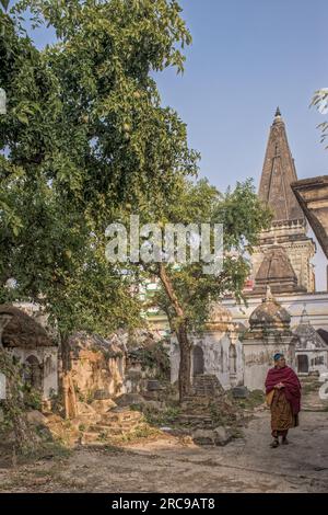 12 25 2014 Bodh Gaya ist eine religiöse Stätte und ein Wallfahrtsort im Zusammenhang mit dem Mahabodhi-Tempelkomplex im Bezirk Gaya im Bundesstaat Bihar, Stockfoto