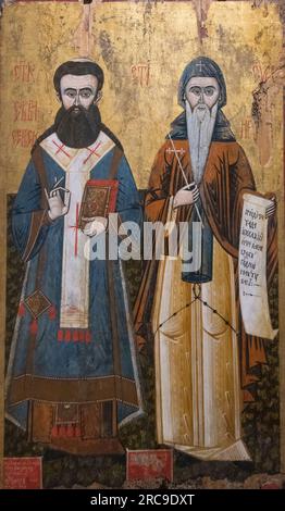 St. Sava und St. Simeon (18. Jahrhundert). Nationalmuseum von Serbien, Belgrad Stockfoto