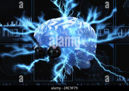 Künstlerische 3D-Illustration der Künstlichen Intelligenz Stockfoto
