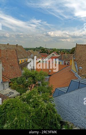 Ortsansicht, Dächer Stockfoto