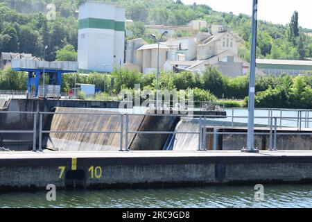 River Lock Grevenmacher Stockfoto