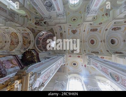 Innenansicht der ehemaligen Zisterzienserabtei Kloster Schöntal in Hohenlohe Schöntal im Jagsttal, Baden-Württemberg, Deutschland, Europa Stockfoto