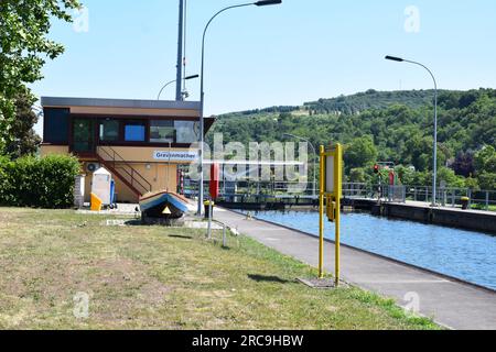 River Lock Grevenmacher Stockfoto