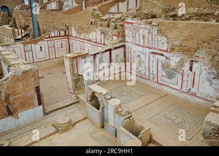 Innenaufnahme der Hanghaeuser von Ephesus Ausgrabungsstätte, Selcuk, Tuerkei |Innere Terrassenhäuser von Ephesus, Ausgrabungsstätte Ephesus, Selc Stockfoto