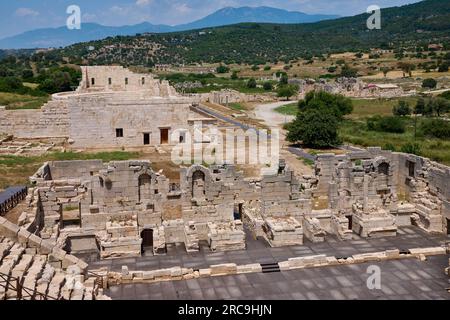 Theater, Ueberreste der antiken lykischen Stadt Patara, Theater Tuerkei, Überreste der antiken lykischen Stadt Patara, Türkei Stockfoto