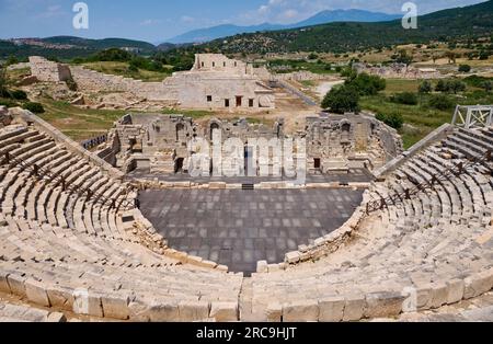 Theater, Ueberreste der antiken lykischen Stadt Patara, Theater Tuerkei, Überreste der antiken lykischen Stadt Patara, Türkei Stockfoto