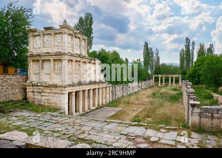 Reliefs des Sebasteion im Museum von Aphrodisias Ancient City, Denizli, Tuerkei Reliefs des Sebasteion im Museum der Ancient City, H Stockfoto