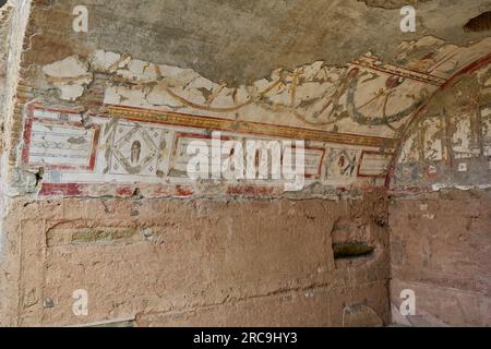 Innenaufnahme der Hanghaeuser von Ephesus Ausgrabungsstätte, Selcuk, Tuerkei |Innere Terrassenhäuser von Ephesus, Ausgrabungsstätte Ephesus, Selc Stockfoto