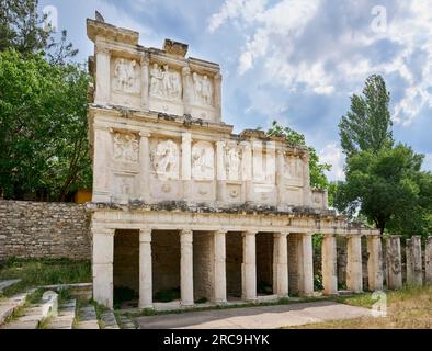 Reliefs des Sebasteion im Museum von Aphrodisias Ancient City, Denizli, Tuerkei Reliefs des Sebasteion im Museum der Ancient City, H Stockfoto