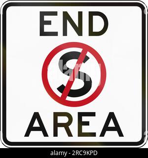 Australisches Straßenschild: Ende des Haltebereichs Stockfoto