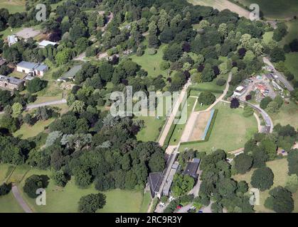 Der Yorkshire Sculpture Park im Bretton Park in der Nähe von Wakefield, West Yorkshire, aus der Vogelperspektive Stockfoto