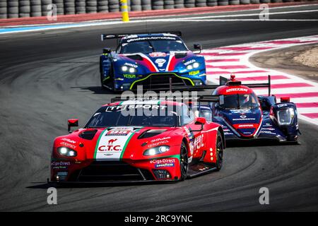 Le Castellet, Frankreich. 13. Juli 2023. 95 HARTSHORNE John (gbr), TUCK Ben (gbr), ADAM Jonathan (gbr), TF Sport, Aston Martin Vantage AMR, Action während der 2. Runde des Michelin Le Mans Cup 2023 auf dem Circuit Paul Ricard vom 14. Bis 16. Juli 2023 in Le Castellet, Frankreich - Foto Paulo Maria/DPPI Gutschrift: DPPI Media/Alamy Live News Stockfoto