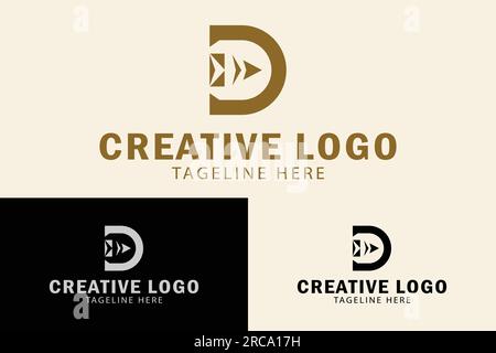 Lieferlogo. Buchstabe D Initiale mit Pfeil. Creative Logo Professional. Einfache Vektorkonstruktion editierbar Stock Vektor