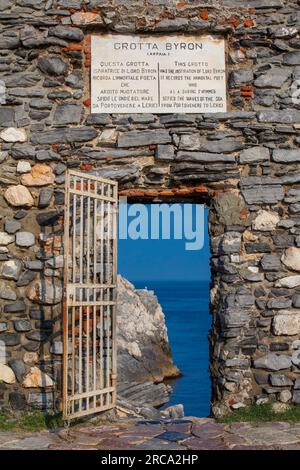 Portovenere, Ligurien, Italien, Byrons Höhle Stockfoto