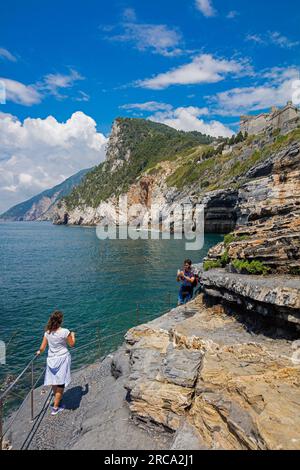 Portovenere, Ligurien, Italien, Byrons Höhle Stockfoto