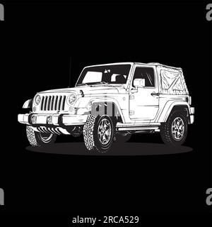 Jeep Car Art 4x4 Illustration Vektorgrafik Stock Vektor