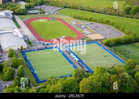 Luftaufnahmen des Team Bath Sports Training Village, Campus der University of Bath Stockfoto