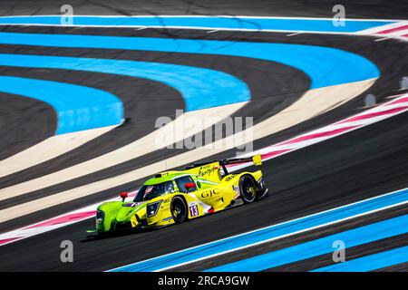 Le Castellet, Frankreich. 13. Juli 2023. 13 CRISTOVAO Miguel (prt), ASKEY Kai (gbr), BRICHACEK Wyatt (usa), Inter Europol Competition, Ligier JS P320 - Nissan, Aktion während der 2. Runde des Michelin Le Mans Cup 2023 auf dem Circuit Paul Ricard vom 14. Bis 16. Juli 2023 in Le Castellet, Frankreich – Photo Paulo Credit: Maria/DPPI DPPI Media/Alamy Live News Stockfoto