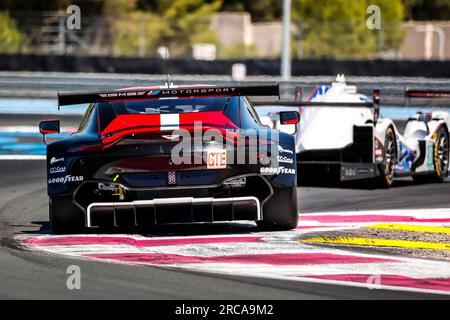 Le Castellet, Frankreich. 13. Juli 2023. 95 HARTSHORNE John (gbr), TUCK Ben (gbr), ADAM Jonathan (gbr), TF Sport, Aston Martin Vantage AMR, Action während der 2. Runde des Michelin Le Mans Cup 2023 auf dem Circuit Paul Ricard vom 14. Bis 16. Juli 2023 in Le Castellet, Frankreich - Foto Paulo Maria/DPPI Gutschrift: DPPI Media/Alamy Live News Stockfoto