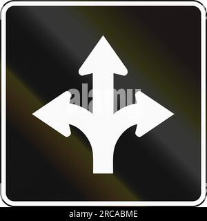 Schild für Spurmanagement in Kanada - Lane für alle Richtungen. Dieses Zeichen wird in Ontario verwendet. Stockfoto