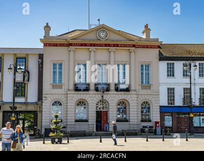 Rathaus, Market Place South, Market Place, Ripon City, North Yorkshire, England, Großbritannien Stockfoto