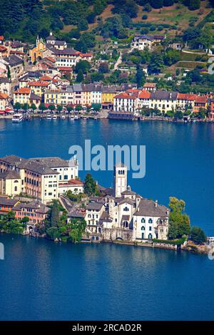 Isola di San Giulio, Orta San Giulio, Lago d'Orta, Piemonte, Italien Stockfoto