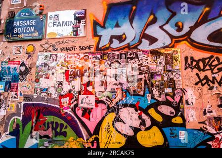 Street Art im beliebten 13. Arrondissement, Paris, Frankreich Stockfoto