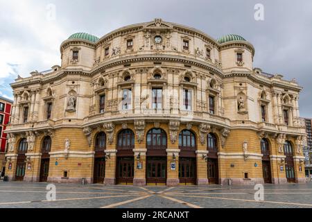 Das Teatro Arriaga (benannt nach dem spanischen Komponisten) ist ein Opernhaus in Bilbao, dem Baskenland, Spanien. Entworfen vom Architekten Joaquín Rucoba in Neo-ba Stockfoto