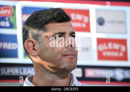 St. Helens, England - 13. Juli 2023 - St. Helens Cheftrainer Paul Wellens. Betfred Super League, St. Helens gegen Catalan Dragons im Totally Wicked Stadium, St. Helens, Großbritannien Stockfoto