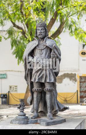 König Dom Manuel I Statue, Elvas, Alentejo, Portugal Stockfoto