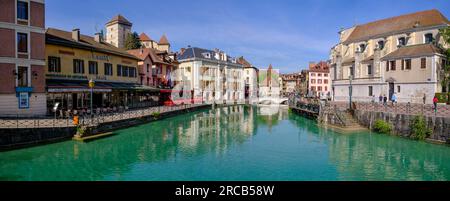 Am Fluss Thiou, Altstadt, Annecy, Region Auvergne-Rhone-Alpes, Frankreich Stockfoto