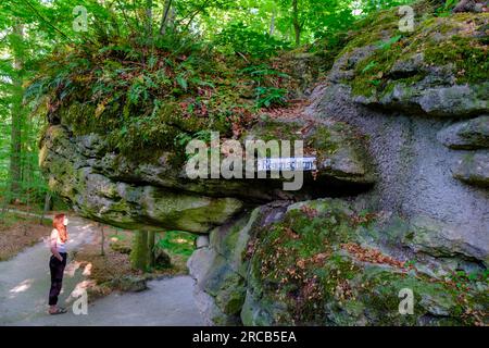 Rock Theatre, Ruin Theatre, Rock Garden Sanspareil, Wonsees, Fränkische Schweiz, Bayern, Deutschland Stockfoto