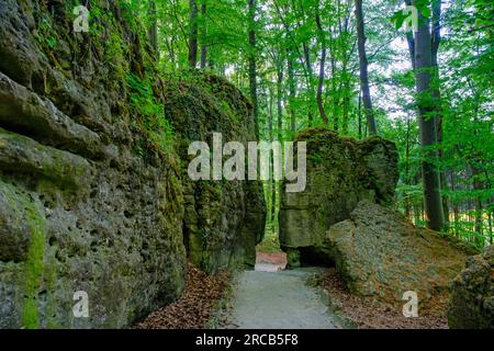 Rock Theatre, Ruin Theatre, Rock Garden Sanspareil, Wonsees, Fränkische Schweiz, Bayern, Deutschland Stockfoto