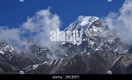 Höhepunkt des Hungchhi, hohen Berg an der Grenze Nepal-China Stockfoto