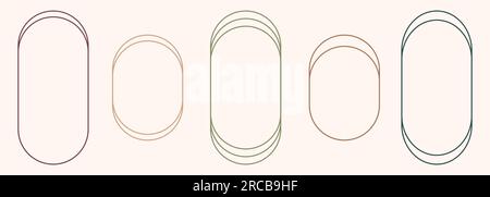 Moderne, minimalistisch-ästhetische Bogenrahmen im trendigen Bo-Ho-Stil. Modernes Y2K-Vektordesign – geometrische Form für Banner, soziale Medien Stock Vektor
