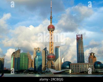 Fernsehturm, Blick auf Pudong, Shanghai, Perle des Orient Tower, China Stockfoto