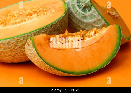 Verrechnete Melone (Cucumis Melo var. Reticulatus) Stockfoto