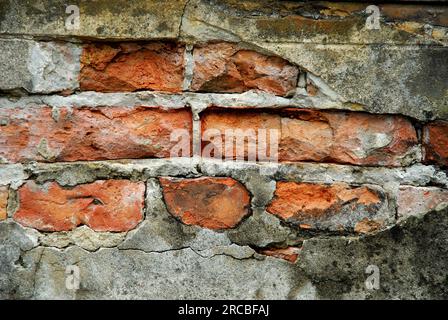 Alte Backsteinmauer, Wall Stockfoto