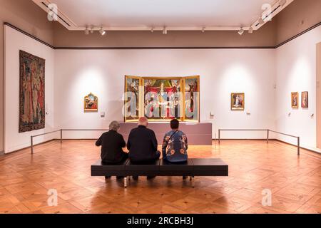Lissabon, Portugal, NMAA Museu Nacional de Arte Antiga, Hieronymus Bosch, Triptych der Versuchungen des Heiligen Antonius, um 1501 Stockfoto