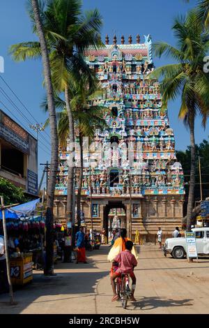 Rahu Raaghu Tirunageswaram Naganathar Tempel für den Mondaufstieg rahu in Thirunageshwaram nahe Kumbakonam, Tamil Nadu, Südindien, Indien Stockfoto