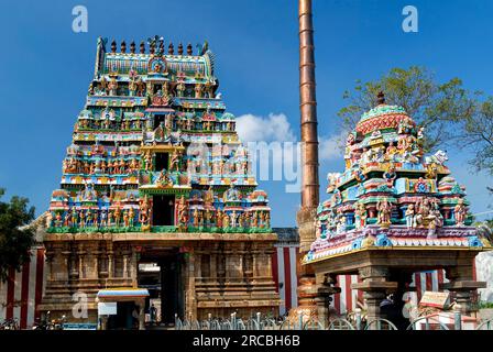 Rahu Raaghu Tirunageswaram Naganathar Tempel für den Mondaufstieg rahu in Thirunageshwaram nahe Kumbakonam, Tamil Nadu, Südindien, Indien Stockfoto