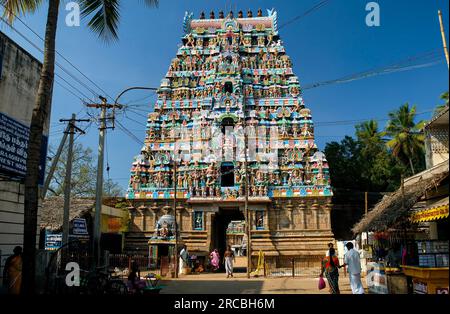 Rahu Raaghu Tirunageswaram Naganathar Tempel für den Mondaufstieg rahu in Thirunageshwaram nahe Kumbakonam, Tamil Nadu, Südindien, Indien Stockfoto