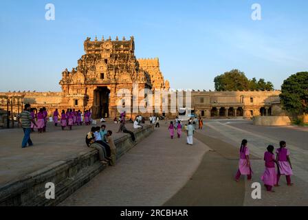 Brihadisvara Brihadeeswara großer Tempel (10. Jahrhundert) Thanjavur Tanjore, Tamil Nadu, Südindien, Indien, Asien. UNESCO-Weltkulturerbe Stockfoto