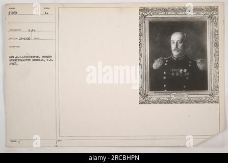 General M.I. Luddington, ehemaliger Generalquartiermeister der USA Armee, hier auf einem Schwarzweißfoto zu sehen. Das Foto wurde am 23. Juli 1920 aufgenommen und trägt das Identifikationssymbol „S.C.“. Es stammt aus Fotografien, die die amerikanischen Militäraktivitäten während des Ersten Weltkriegs dokumentieren. Stockfoto