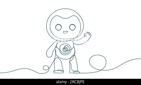 Durchgängiges Linienkonzept des Roboters Stock Vektor