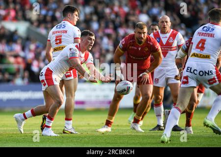 St. Helens, England - 13. Juli 2023 - Lewis Dodd von St. Helens in Aktion. Betfred Super League, St. Helens gegen Catalan Dragons im Totally Wicked Stadium, St. Helens, Großbritannien Stockfoto