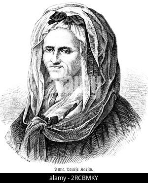 Anna Louise Karsch, Poet, Deutschland, Improvisation, Improvisation, Porträt, von vorne, erfolgreiche Frau, 18. Jahrhundert, historische Illustration 1894 Stockfoto